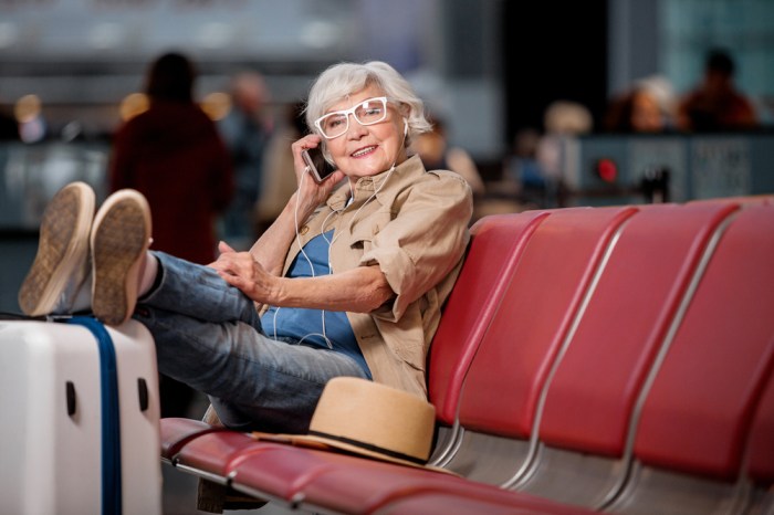 Senior Woman Traveling Alone